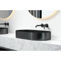 Stainless Steel Matt Black Oval Bathroom Single Basin