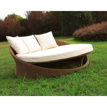 Outdoor PE Rattan runden Daybed