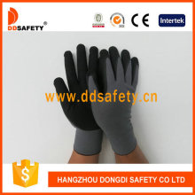 Grey Nylon Black Nitrile Glove Dnn153