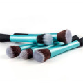 5PCS Metal Tube Synthetic Hair New Style Flat Kabuki Brush