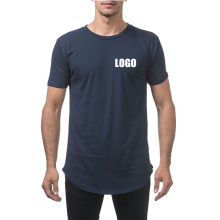 Camiseta azul marinha camiseta de cor sólida personalizada