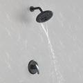 Wall Mount Matte Black Shower Faucet Set