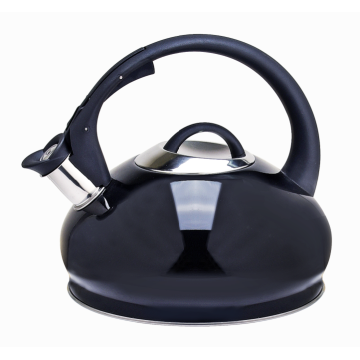 Stovetop tea kettle with whistling spout black