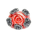 Moda vermelho flor forma coral bead jóias acessório DIY 25 * 25 milímetros