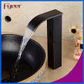 Fyeer High Body Black Brass Waterfall Automatic Sensor Tap