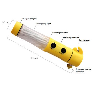 4 en 1 martillo de emergencia de seguridad automática con linterna