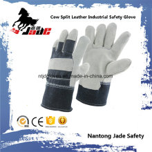 Grey Full Palm Cowhide Split Leather Industrial Safety Work Glove