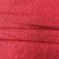 Warm Red Flower Viscose Crinkle Printed Fabric