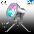 IP68 27W Tricolor RGB LED Underwater Spot Light, 27W RGB LED Fountain Lamp