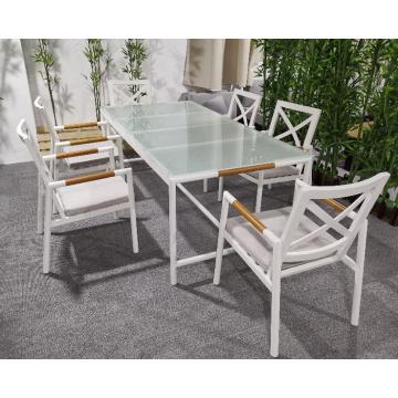 Mesa de comedor con revestimiento en polvo para muebles de patio 2020