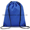 Azul promocional leve impermeável 210d Nylon Drawstring Back Sack Pack