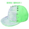 Flat brim acrylic design fashion rivet punk snapback cap hat