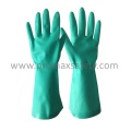 15mil DIP Flocked Green Nitrile Guante Industrial