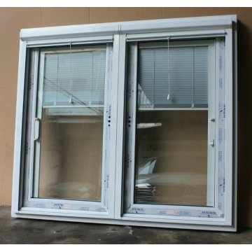 Luxury UPVC Sliding Windows with Built-in Blinds Foshan Factory