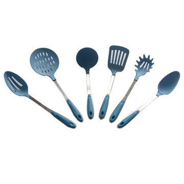 Blue Color 6pcs Stainless Steel Nylon Cutlery Sets