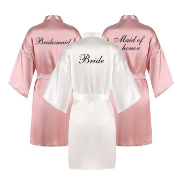 Robes de soie féminine Bridesmaid Bride Party Satin Robes