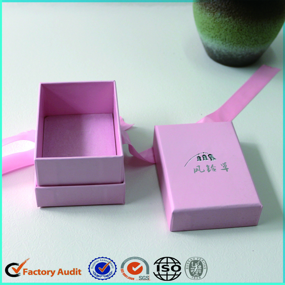 Paper Fancy Pink Ring Gift Boxes With Ribbon