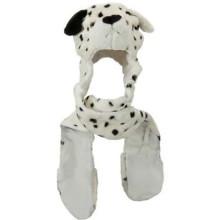 Dalmatian animal hat with scarf and mittens combo