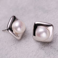 Square Freshwater AAA Button Fashion Fancy Pearl Earring