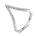 Cubic Zirconia Crystal V Shape MID Finger Rings Femmes (CRI1040)