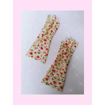 PVC coating household kitchen gloves with printed lining