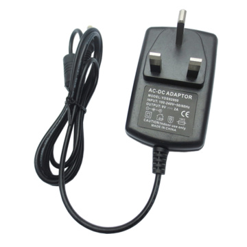 9V 2A plug in adapter with UK plug