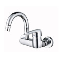 Double Handle Chromed SS Bathroom Washing Machine Faucet