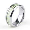 Bague Cross Inlay Glow in The Dark Tungstène