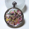 Tourmaline Chips Pocket Watch Forma Pingente Desejando Colar De Garrafa