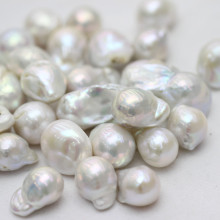 14-16mm weiße Süßwasser barocke nukleierte Perlen Perlen, Top-Qualität
