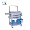 Plastic medical cart IV transfusion trolley with drawers