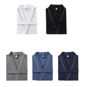 unisex long cotton spa dress robes waffle bathrobe