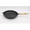 Cast Iron Skillet With Wooden Hot Handle