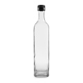 Clear Square Glass Olive Oil Bottle With Cap