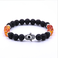 Evil eye volcano Lava Stone Bracelet