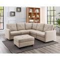 Modern Linen Fabric with Reversible Chaise L-Shaped Couch