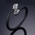 Mesh Stainless Steel Wire Snake Head Bangle Bracelet