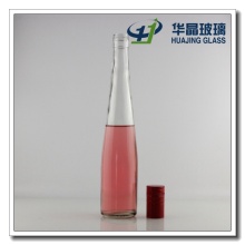 375ml Thin Tall Round Glass Wine Bottle with Metal Lid