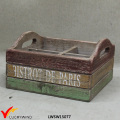 4 Fächer Crate Style Shabby Blumenkasten Holz mit Griff