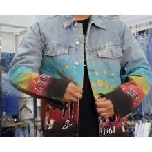 Veste en jean de motif pour hommes personnalisé