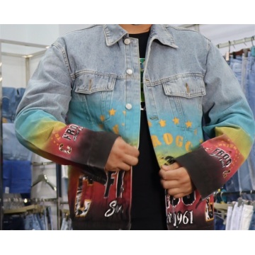 Custom Men's Pattern Denim Jacket