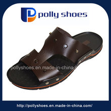 Vente en gros Populaire Custom Logo Design Men Leather Slipper