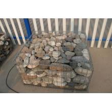 Hexagonal wire mesh stone wall gabion box