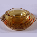 Assiettes de soupe rond en verre transparent en verre