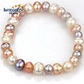 Natural Women Pearl Bracelets 8mm Grade a Potato Multi -Color Simple Pearl Bracelet