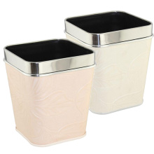 Fashion Leatherette Covered Open Top Dustbin