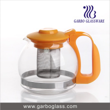 Máquina que sopla el pote de té de cristal con la manija y la tapa plásticas