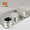 F-style square metal tin container with screw lid