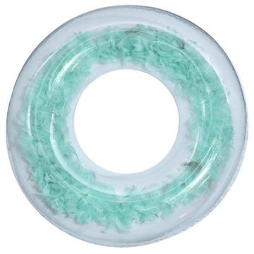 Swim Feather Ring Anillo de baño transparente con purpurina