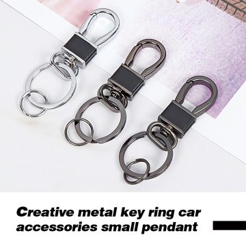 Clé en métal pour hommes Bague en métal noir Creative Cadeau Key Bague Voiture Accessoires Petit pendentif